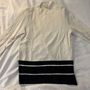 LOFT mock neck black and white sweater size large